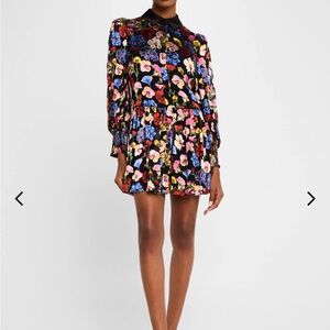 Nwt Alice+Olivia dress new collection timeless blossom sea4 silk/viscose size S